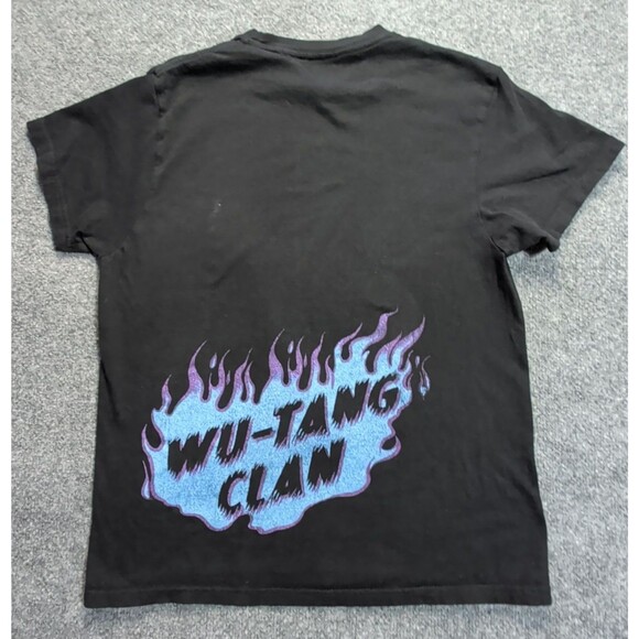 Wu Tang Clan Mens Shirt Medium Black 90s Hip Hop Rap Band Flame Shield Crew Med - Picture 8 of 8